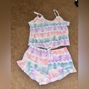 Secret Treasures Pastel Tie-Dye Pajama Set
